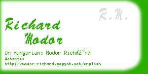 richard modor business card